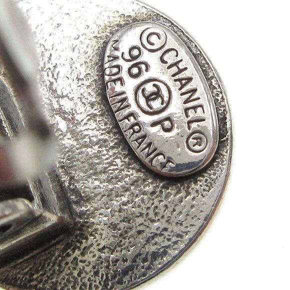 Chanel Medallion Dangle Earrings Gold Silver Clip-On - Picture 5 of 6